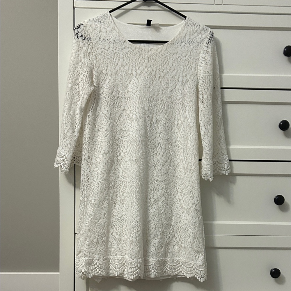 Elegant White Lace Mini Dress